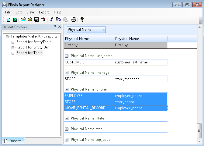 Illustrating the Physical Domain Name report