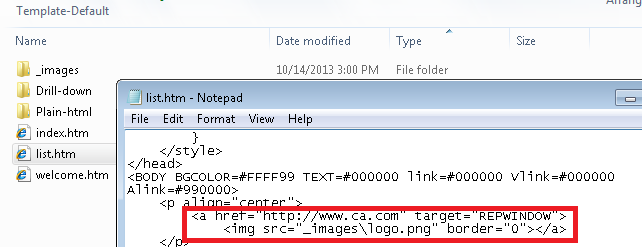 Illustrating how to change the link to the website