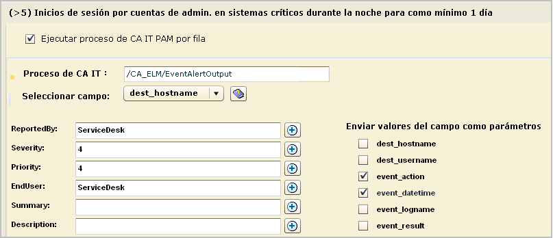 Seleccione los dos campos definidos como parámetros locales.