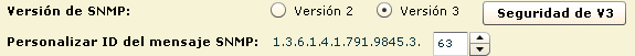 Seleccione 63 en el control de número de ID de mensaje SNMP personalizado.