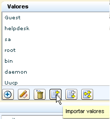 Haga clic en Importar valores para guardar la lista con clave modificada.
