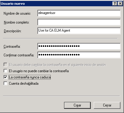 Cuadro de diálogo Nuevo usuario de Windows