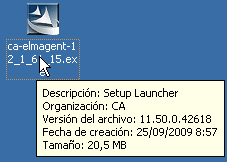 Acceso directo a Iniciador de la configuración del agente