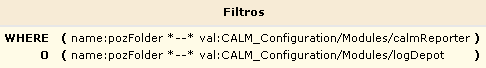 Filtro en el que pozFolder es igual a Modules/calmReporter o Modules/logDepot