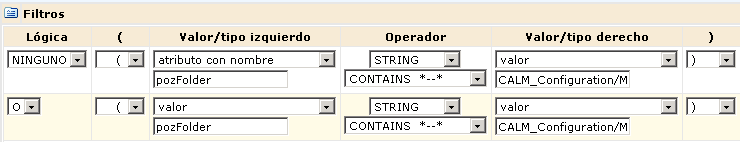 Al crear un filtro de políticas, ofrezca un valor para el atributo mencionado, pozFolder.