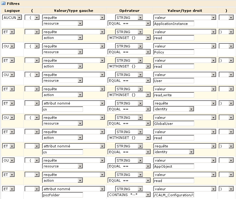 Entrez le filtre pour recréer la stratégie.