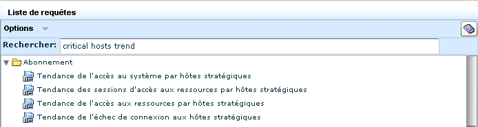 Trois requêtes avec la tendance d'hôtes stratégiques sont illustrées.