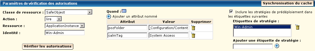 En cas d'échec de votre contrôle d'autorisation, assurez-vous d'avoir saisi les filtres dans l'ordre exact dans lequel ils apparaissent dans la stratégie.