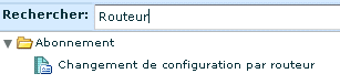 Liste de rapports - Affichage de la recherche pour les rapports de routeur