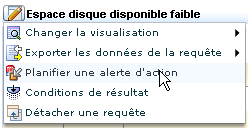Cliquez sur Options et sélectionnez Planifier des alertes d'action.