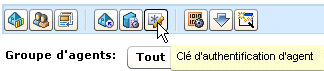 Boutons de l'Explorateur d'agent - Affichage du bouton sélectionné Clé d'authentification d'agent