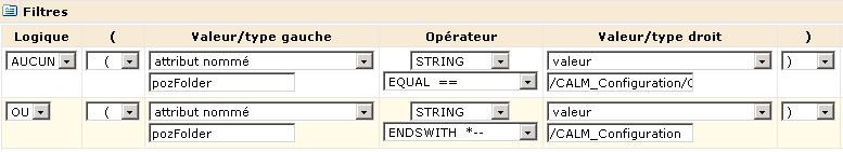 Lorsque vous créez un filtre de stratégie, vous saisissez une valeur pour l'attribut nommé pozFolder.
