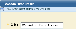 ［名前］フィールドにフィルタ名を入力します。