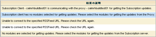 サブスクリプション クライアントに、選択されたモジュールがありません。
