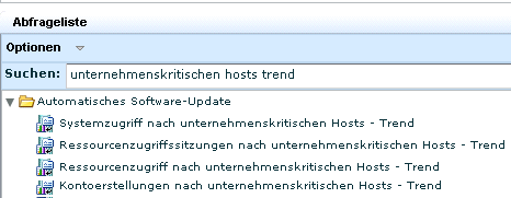 Es sind drei Abfragen mit dem Trend für unternehmenskritische Hosts dargestellt.