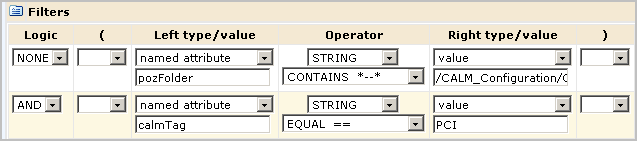 The filter limits report access to reports with a PCI tag.