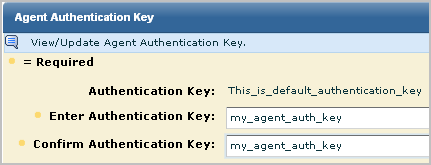 Agent Authentication dialog