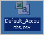 Example of the CSV file as a desktop icon.