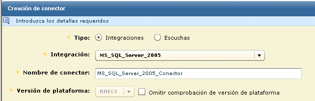 Seleccione la integración de MS_SQL_Server_2005.