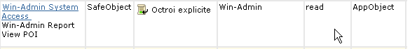 L'exemple accorde à Win-Admin un accès en lecture à AppObject.