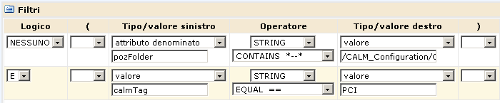 Il filtro limita l'accesso ai rapporti dotati di tag PCI.