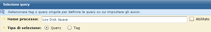 Schermata che mostra Spazio su disco insufficiente come nome del processo di avviso.