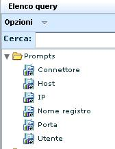 Elenco query: mostra Prompt host come selezionato