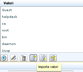 Fare clic su Importa valori per salvare l'elenco con chiave modificato.