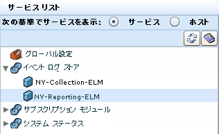 サービス リストからレポート サーバを選択します。
