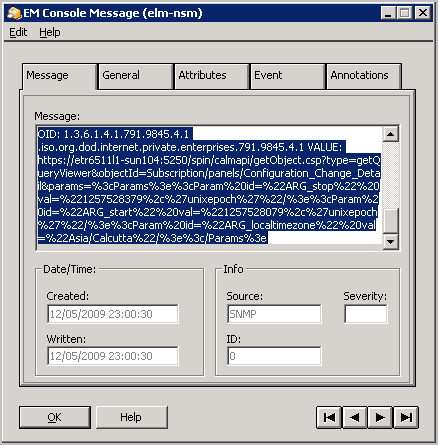 The full message is displayed in the EM Console Message window's Message tab in an editable format you can copy.