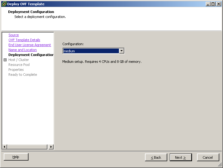 In the Deployment Configuration page, select the type of deployment you want.