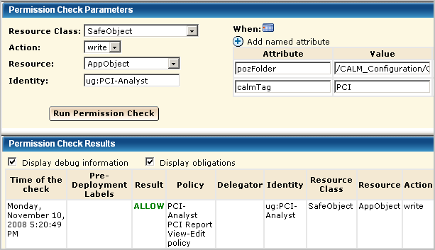 Test the filter by running a permission check.