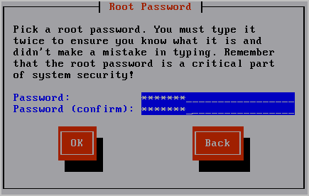 enter root password