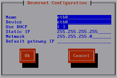 Enter a static IP address.