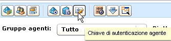 Pulsanti Explorer agente: mostrano il pulsante Chiave di autenticazione agente come selezionato
