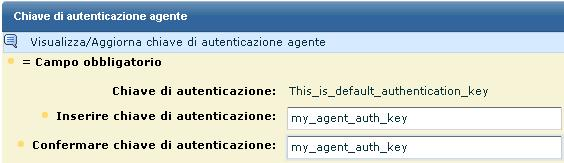 Finestra di dialogo Autenticazione agente