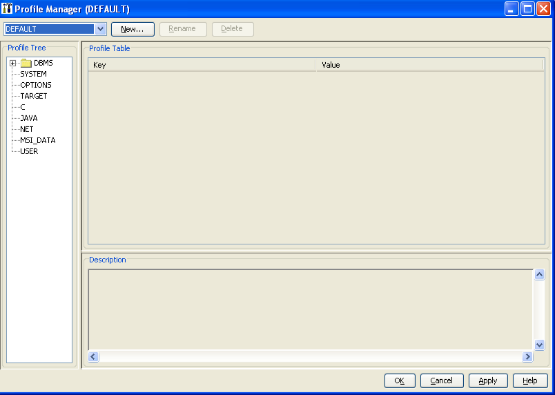 Profile Manager Dialog