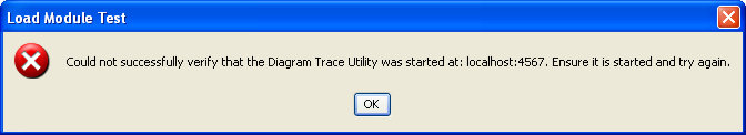 Load module Test error dialog