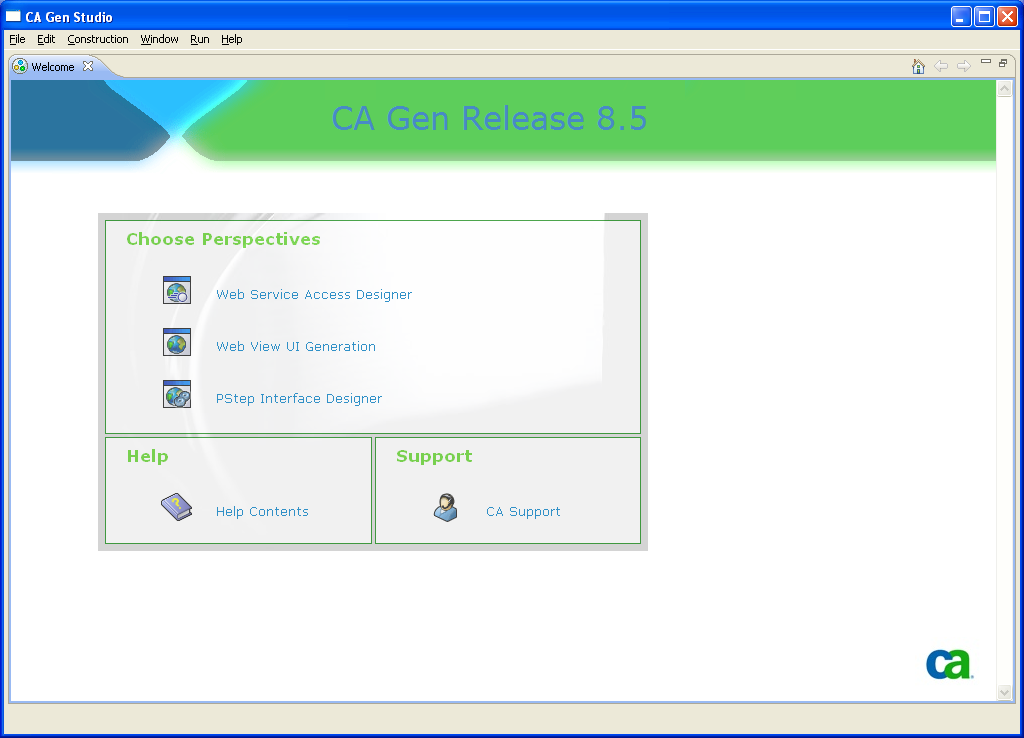 CA Gen Studio Main Window