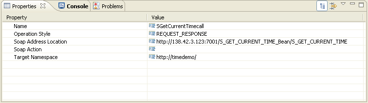 Web Service Access Navigator Properties View