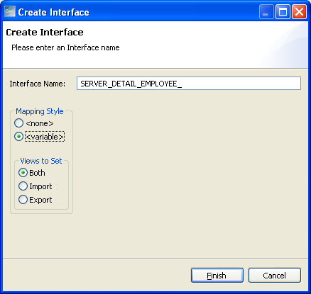 Create Interface Dialog
