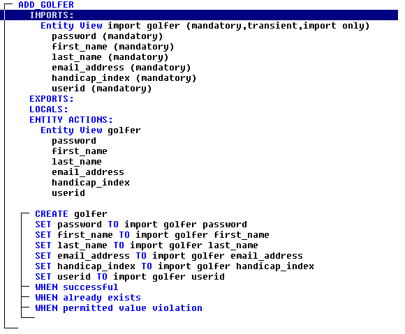 Finish Adding Action Diagram Statements