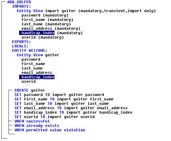 Finish Adding Action Diagram Statements