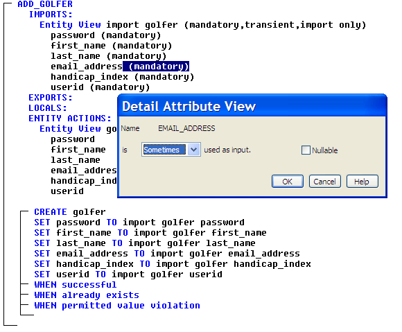 Finish Adding Action Diagram Statements