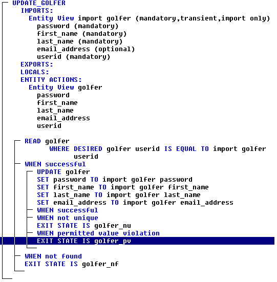 Add Action Diagram Statements