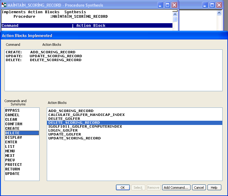 Add Logic to MAINTAIN SCORING RECORD Using Procedure Synthesis