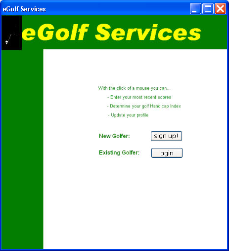 eGolf Services Home Page