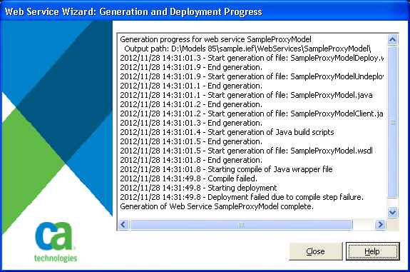 Generation and Deployment Progress panel