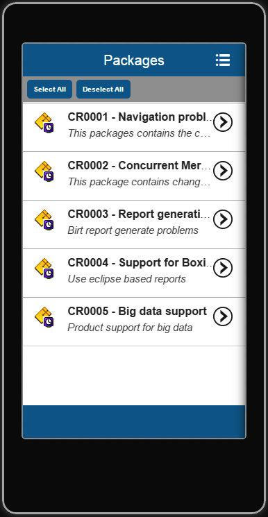 First screen with on-disclosure icon