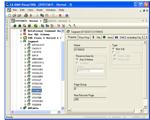 Property tab information is displayed